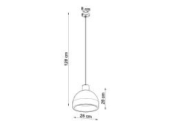 New Sollux Lighting Lámparas colgantes Solyma industrial de concreto - 1 fuentes luminosas 4000K - L.28 x A.128 cm - Gris