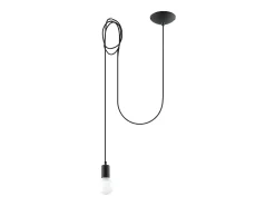 Online Sollux Lighting Lámparas colgantes Speis desván de tela/acero - 1 fuentes luminosas 3000K - L.300 x A.150 cm - Negro