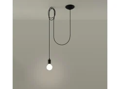 Hot Sollux Lighting Lámparas colgantes Speis desván de tela/acero - 1 fuentes luminosas 4000K - L.300 x A.150 cm - Negro