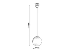 Sollux Lighting Lámparas colgantes Stera minimalista de acero/vidrio - 1 fuentes luminosas 4000K - L.20 x A.110 cm - Oro Blanco Sale