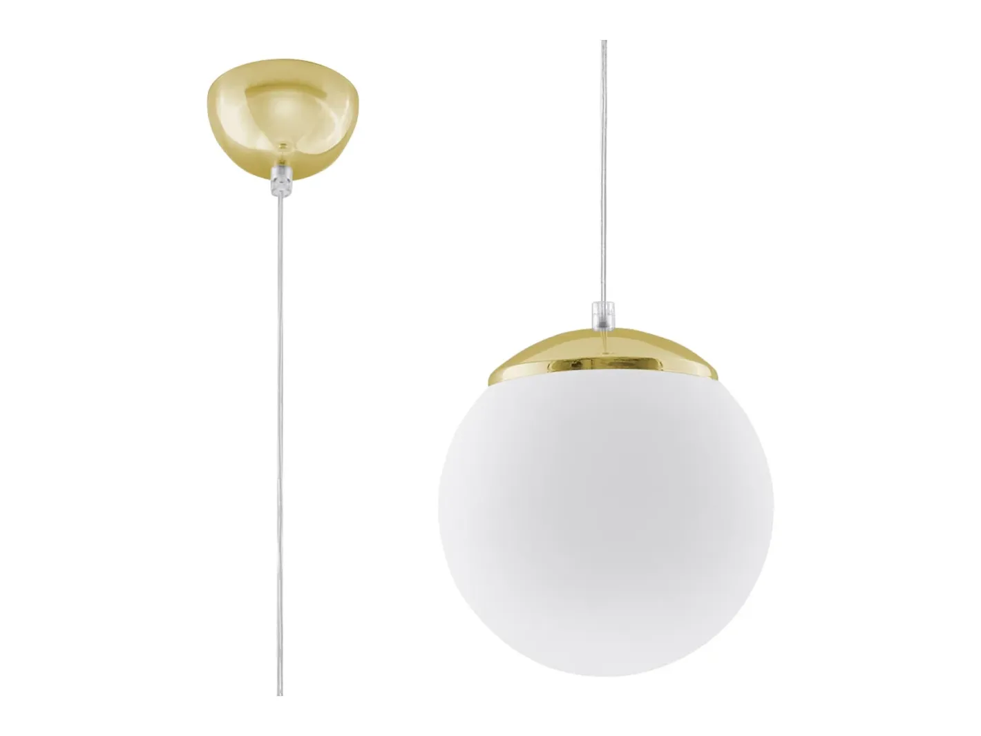 Sollux Lighting Lámparas colgantes Stera minimalista de acero/vidrio - 1 fuentes luminosas 4000K - L.20 x A.110 cm - Oro Blanco Sale