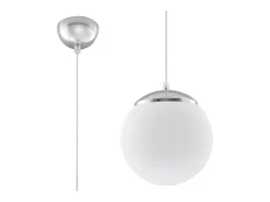 Sollux Lighting Lámpara Suspendida-Lámparas colgantes Stera minimalista de acero/vidrio - 1 fuentes luminosas 3000K - L.20 x A.110 cm - /cromo Blanco