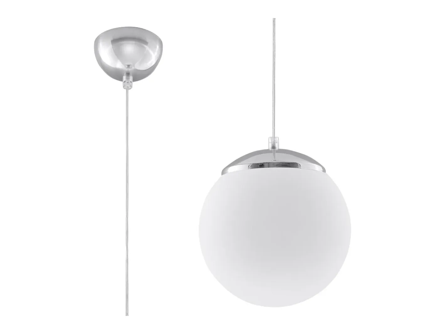 Sollux Lighting Lámpara Suspendida-Lámparas colgantes Stera minimalista de acero/vidrio - 1 fuentes luminosas 3000K - L.20 x A.110 cm - /cromo Blanco
