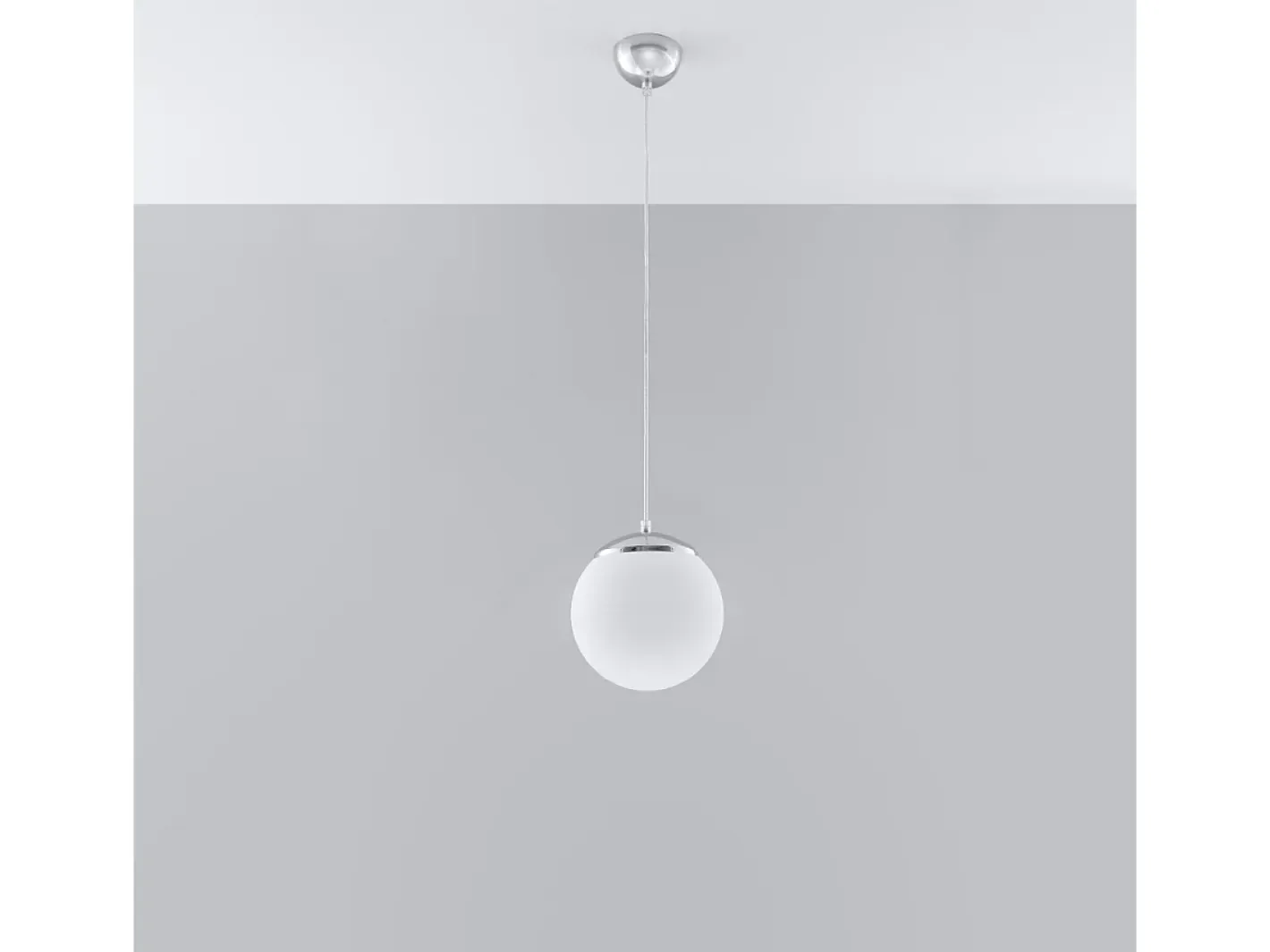 Sollux Lighting Lámpara Suspendida-Lámparas colgantes Stera minimalista de acero/vidrio - 1 fuentes luminosas 3000K - L.20 x A.110 cm - /cromo Blanco