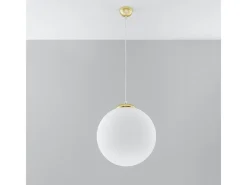Sollux Lighting Lámparas colgantes Stera minimalista de acero/vidrio - 1 fuentes luminosas 3000K - L.40 x A.130 cm - Oro Blanco Online
