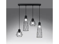 Sollux Lighting Lámpara Suspendida-Lámparas Colgantes Suba Industrial De Acero - 4 Fuentes Luminosas - L.58 X A.120 Cm - Negro