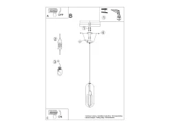 Best Sollux Lighting Lámparas colgantes Synexus moderno de acero - 1 fuentes luminosas 3000K - L.11 x A.140 cm - Blanco