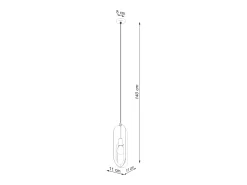 Best Sollux Lighting Lámparas colgantes Synexus moderno de acero - 1 fuentes luminosas 3000K - L.11 x A.140 cm - Blanco