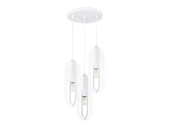 Sollux Lighting Lámparas colgantes Synexus moderno de acero - 3 fuentes luminosas 4000K - L.43 x A.130 cm - Blanco