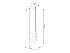 Sollux Lighting Lámparas colgantes Synexus moderno de acero - 3 fuentes luminosas 4000K - L.43 x A.130 cm - Blanco