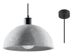 Sollux Lighting Lámpara Suspendida-Lámparas colgantes Tikolito industrial de concreto - 1 fuentes luminosas 3000K - L.30 x A.120 cm - Gris