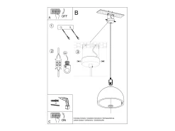 Sollux Lighting Lámpara Suspendida-Lámparas colgantes Tikolito industrial de concreto - 1 fuentes luminosas 3000K - L.30 x A.120 cm - Gris