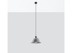 Sollux Lighting Lámpara Suspendida-Lámparas colgantes Tikolito industrial de concreto - 1 fuentes luminosas 3000K - L.30 x A.120 cm - Gris