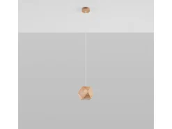 Sollux Lighting Lámpara Suspendida-Lámparas colgantes Timberix escandinavo de madera - 1 fuentes luminosas 3000K - L.12 x A.120 cm - madera natural Color natural claro