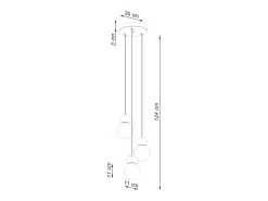 Sollux Lighting Lámparas colgantes Torch escandinavo de vidrio/madera - 3 fuentes luminosas 3000K - L.31 x A.124 cm - /madera natural Blanco Outlet