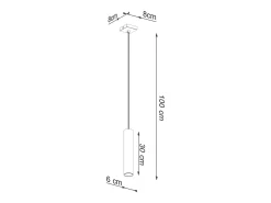Sollux Lighting Lámparas colgantes Toris moderno de acero - 1 fuentes luminosas 3000K - L.8 x A.100 cm - brillo Dorado Discount