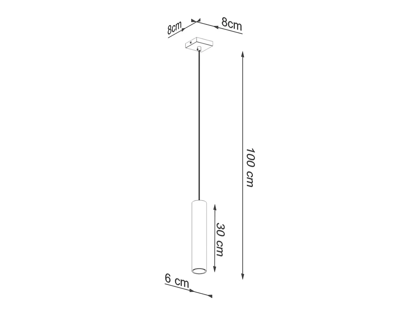 Sollux Lighting Lámparas colgantes Toris moderno de acero - 1 fuentes luminosas 3000K - L.8 x A.100 cm - brillo Dorado Discount