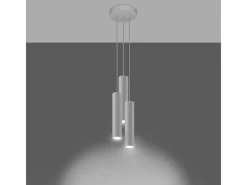 Sollux Lighting Lámparas colgantes Toris moderno de acero - 3 fuentes luminosas 4000K - L.20 x A.110 cm - Blanco Hot
