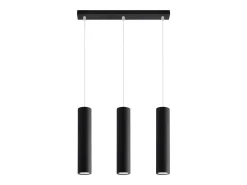 Sollux Lighting Lámpara Suspendida-Lámparas colgantes Toris moderno de acero - 3 fuentes luminosas 3000K - L.45 x A.90 cm - Negro