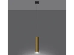 Sollux Lighting Lámpara Suspendida-Lámparas colgantes Toris moderno de acero - 1 fuentes luminosas 4000K - L.8 x A.100 cm - brillo Dorado