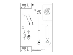 Sollux Lighting Lámpara Suspendida-Lámparas colgantes Toris moderno de acero - 1 fuentes luminosas 4000K - L.8 x A.100 cm - brillo Dorado