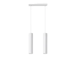 Sollux Lighting Lámpara Suspendida-Lámparas colgantes Toris moderno de acero - 2 fuentes luminosas 4000K - L.30 x A.90 cm - Blanco