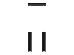 Sollux Lighting Lámpara Suspendida-Lámparas colgantes Toris moderno de acero - 2 fuentes luminosas 3000K - L.30 x A.90 cm - Negro