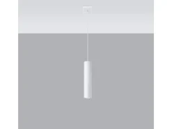 Sollux Lighting Lámpara Suspendida-Lámparas colgantes Toris moderno de acero - 1 fuentes luminosas 3000K - L.8 x A.100 cm - Blanco