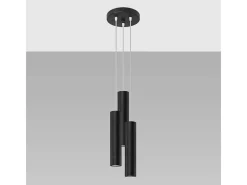 Sollux Lighting Lámpara Suspendida-Lámparas colgantes Toris moderno de acero - 3 fuentes luminosas 3000K - L.20 x A.110 cm - Negro