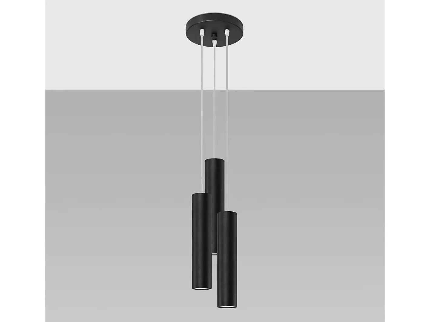 Sollux Lighting Lámpara Suspendida-Lámparas colgantes Toris moderno de acero - 3 fuentes luminosas 3000K - L.20 x A.110 cm - Negro