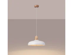 Sollux Lighting Lámparas colgantes Velture escandinavo de acero - 1 fuentes luminosas 4000K - L.38 x A.120 cm - Blanco Hot