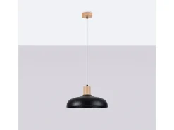 Sollux Lighting Lámparas colgantes Velture escandinavo de acero - 1 fuentes luminosas 3000K - L.38 x A.120 cm - Negro Online