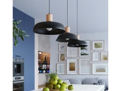 Outlet Sollux Lighting Lámparas colgantes Velture escandinavo de acero - 1 fuentes luminosas 4000K - L.38 x A.120 cm - Negro