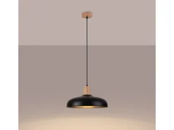 Outlet Sollux Lighting Lámparas colgantes Velture escandinavo de acero - 1 fuentes luminosas 4000K - L.38 x A.120 cm - Negro
