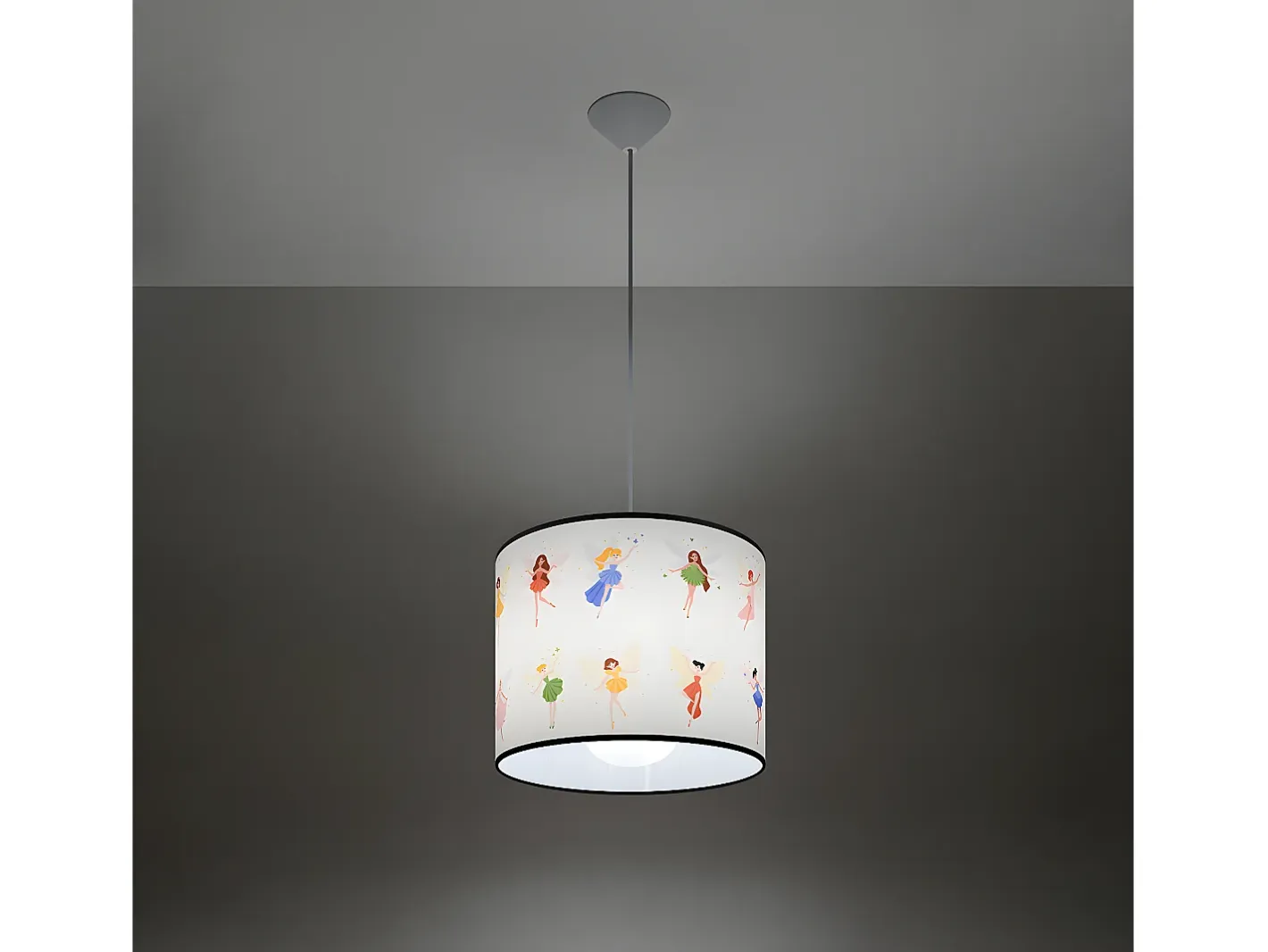 Sollux Lighting Lámpara Suspendida-Lámparas Colgantes Wróżki Moderno De Cloruro De Polivinilo - 1 Fuentes Luminosas - L.30 X A.95 Cm - Multicolor Blanco / Multicolor