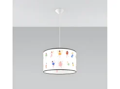 Sollux Lighting Lámpara Suspendida-Lámparas Colgantes Wróżki Moderno De Cloruro De Polivinilo - 1 Fuentes Luminosas - L.40 X A.95 Cm - Multicolor Blanco / Multicolor