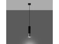 Sollux Lighting Lámpara Suspendida-Lámparas colgantes Zarpex moderno de acero - 1 fuentes luminosas 4000K - L.8 x A.100 cm - /cromo Negro