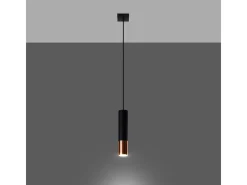 Sollux Lighting Lámpara Suspendida-Lámparas colgantes Zarpex moderno de acero - 1 fuentes luminosas 4000K - L.8 x A.100 cm - /cobre Negro