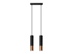 Sollux Lighting Lámpara Suspendida-Lámparas colgantes Zarpex moderno de acero - 2 fuentes luminosas 4000K - L.30 x A.90 cm - /cobre Negro