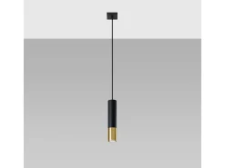 Sollux Lighting Lámparas colgantes Zarpex moderno de acero - 1 fuentes luminosas 3000K - L.8 x A.100 cm - oro Negro