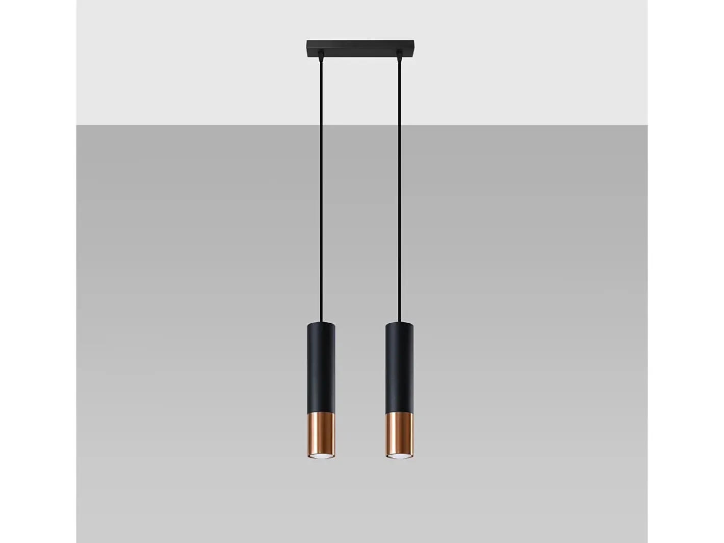 Online Sollux Lighting Lámparas colgantes Zarpex moderno de acero - 2 fuentes luminosas 3000K - L.30 x A.90 cm - /cobre Negro