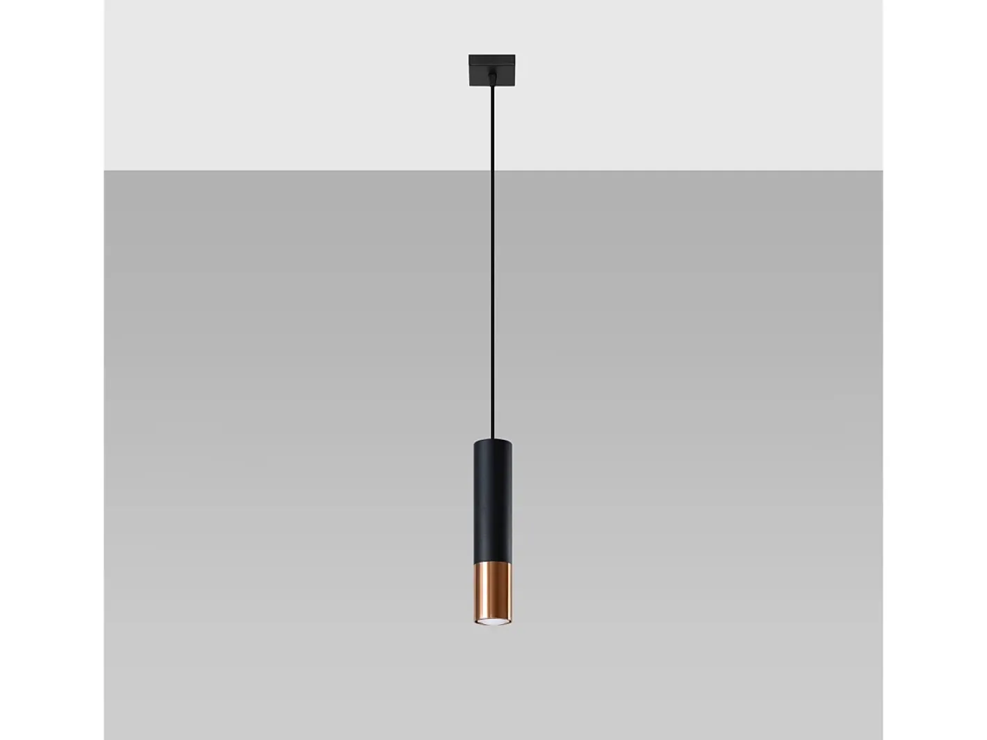 Clearance Sollux Lighting Lámparas colgantes Zarpex moderno de acero - 1 fuentes luminosas 3000K - L.8 x A.100 cm - /cobre Negro
