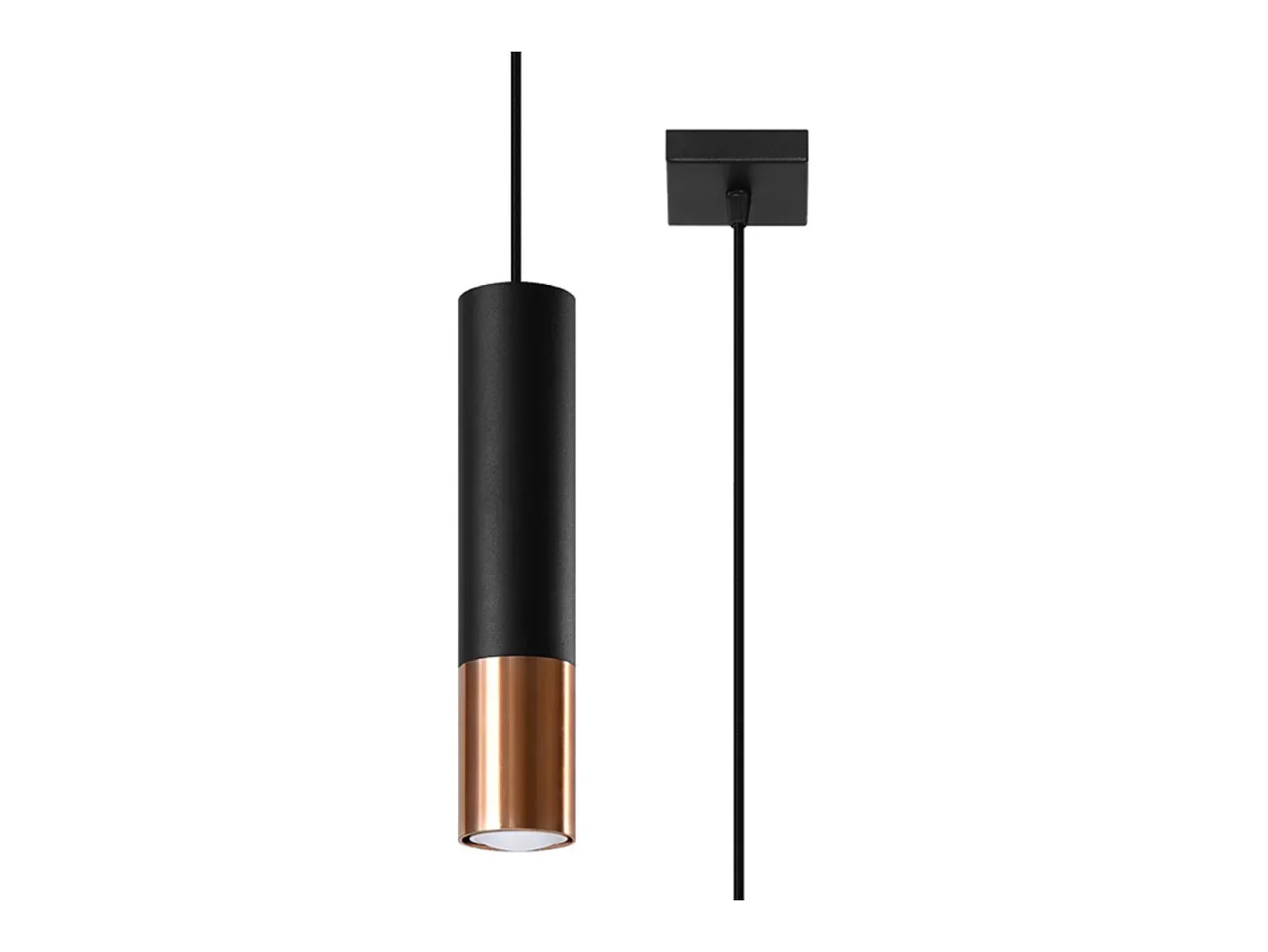 Clearance Sollux Lighting Lámparas colgantes Zarpex moderno de acero - 1 fuentes luminosas 3000K - L.8 x A.100 cm - /cobre Negro
