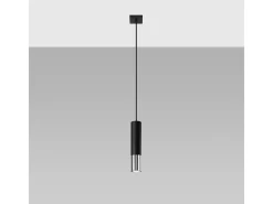 Sollux Lighting Lámpara Suspendida-Lámparas colgantes Zarpex moderno de acero - 1 fuentes luminosas 3000K - L.8 x A.100 cm - /cromo Negro