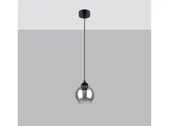 Sollux Lighting Lámparas colgantes Zelaro moderno de acero - 1 fuentes luminosas 3000K - L.15 x A.130 cm - Negro Best
