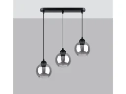 Sollux Lighting Lámparas colgantes Zelaro moderno de acero - 3 fuentes luminosas 3000K - L.45 x A.117 cm - Negro Sale