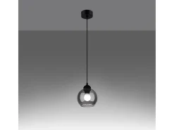 Clearance Sollux Lighting Lámparas colgantes Zelaro moderno de acero - 1 fuentes luminosas 4000K - L.15 x A.130 cm - Negro