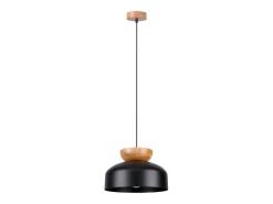 Sollux Lighting Lámpara Suspendida-Lámparas colgantes Zeleron escandinavo de madera/acero - 1 fuentes luminosas 4000K - L.29,5 x A.130 cm - /madera natural Negro