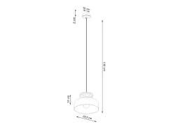 Sollux Lighting Lámparas colgantes Zeleron escandinavo de madera/acero - 1 fuentes luminosas 3000K - L.29,5 x A.130 cm - /madera natural Negro
