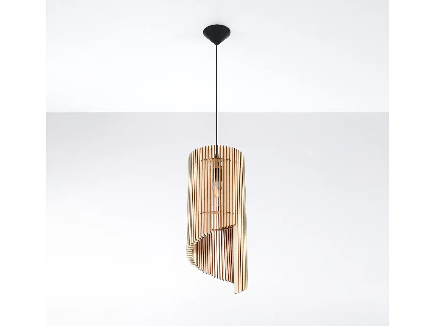 Sollux Lighting Lámpara Suspendida-Lámparas colgantes Zenexia escandinavo de madera - 1 fuentes luminosas 3000K - L.21 x A.120 cm - madera natural Color natural claro